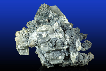Hydrocerussite on Cerussite - Tsumeb Mine, Tsumeb - Namibia