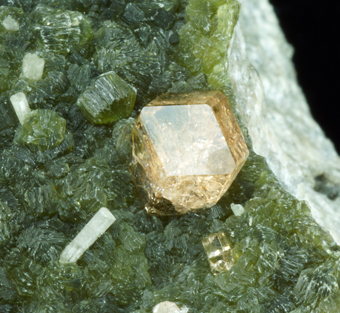 Garnet var. Grossular, Diopside - Jeffrey Mine, Canada