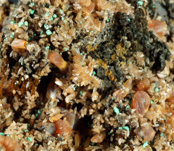 Rhodochrosite and Malachite - Wolf Mine, Herdorf, Rhineland-Palatinate, Germany