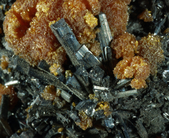 Hutchinsonite, Orpiment - Quiruvilca mine, Quiruvilca, La Libertad, Peru
