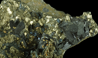Ferberite, Pyrite, Sphalerite - Casapalca mine, Casapalca, Huarochiri, Lima, Peru