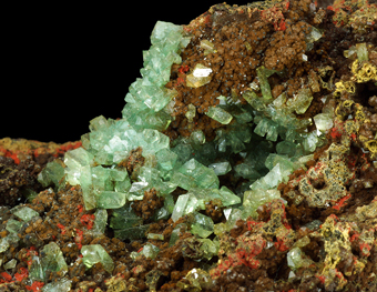 Cuprian Adamite - Ojuela mine, Mapimi, Durango, Mexico