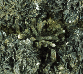 Pyrite, Franckeite  - San Jos� mine, Oruro City, Bolivia