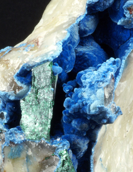 Shattuckite and Malachite - Omaue mine, Kaokoveld Plateau - Namibia