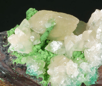 Calcite on conicalcite - Santa Eulalia District, Chihuahua, Mexico