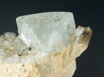 Topaz on feldspar with Schorl, Erongo Mountains - Namibia