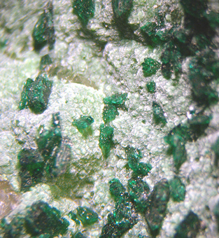 Malachite and Trippkeite, Bou Azzer - Morocco