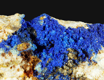 Azurite on Quartz - Campelli mine, Bergamo, Lombardy, Italy
