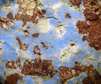 Ceruleite and Conichalcite - El Guanaco mine, Taltal, Antofagasta Region, Chile