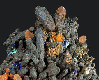 Azurite, Malachite on Quartz - Oum Sisi, Alnif, Morocco