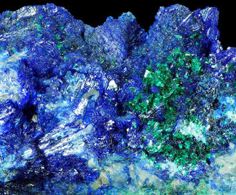 Linarite and Brochantite - Goulmina, Er Rachidia,  Mekn�s-Tafilalet Region, Morocco