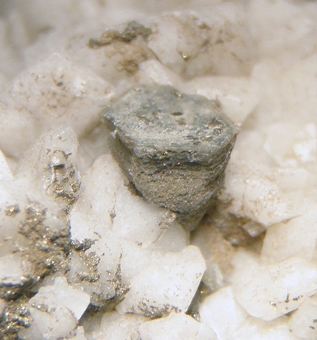 Donnayte-(Y) (TL) and Calcite - Poudrette quarry, Mont Saint-Hilaire, Qu�bec, Canada