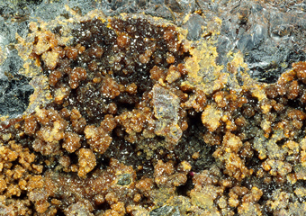 Natrojarosite - Vallone stope, Cape Calamita mine, Elba Island, Tuscany, Italy