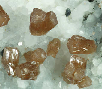 Pyromorphite on Quartz - Braubach, Bad Ems District, Lahn valley, Rhineland-Palatinate, Germany