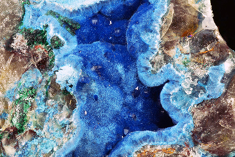 Shattuckite - Omaue mine, Kaokoveld Plateau, Kunene Region, Namibia