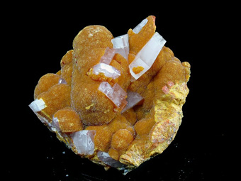 Baryte on Orpiment - Quiruvilca Mine (La Libertad Mine; ASARCO Mine), Quiruvilca District, Santiago de Chuco Province, La Libertad Department, Peru