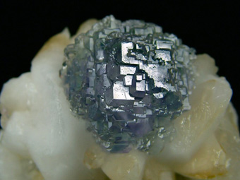 Fluorite on Calcite - Shangbao Mine, Leiyang Co., Hengyang Prefecture, Hunan Province, China