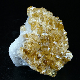 Quartz var. Citrine Quartz on Danburite - Charcas, Mun. de Charcas, San Luis Potos�, Mexico