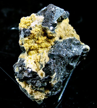 Greenockite on Sphalerite - Montevecchio Mines, Arbus, Medio Campidano Province, Sardinia, Italy