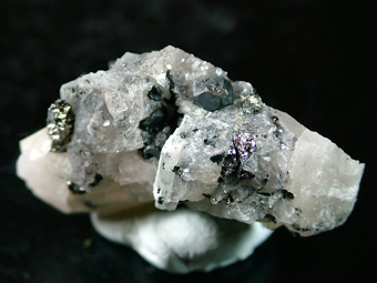 Bornite with Carrollite on Calcite - Kamoya, Kambove District, Katanga Copper Crescent, Katanga (Shaba), Democratic Republic of Congo (Za�re)