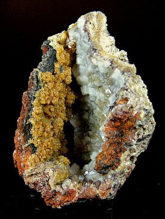 Mimetite and Calcite - Santa Eulalia District, Mun. de Aquiles Serd�n, Chihuahua, Mexico