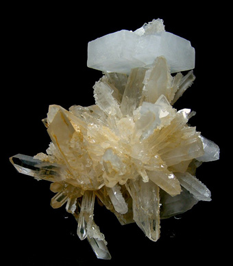 Baryte on Quartz - Jinkouhe District, Leshan Prefecture, Sichuan Province, China