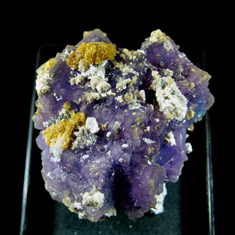 Coquimbite, Romerite, Alunogen, Chalcanthite - Javier Mine (Javier Ortega Mine), Huachuas, Lucanas Province, Ayacucho Department, Peru