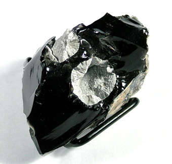 Cristobalite and Fayalite in Obsidian - Cougar Butte occurrence (Canyon Butte; Couger Butte), Cougar Butte, Cascade Range, Siskiyou Co., California, USA