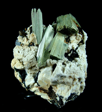 Riebeckite ps after Aegirine on Microcline - Mount Malosa, Zomba District, Malawi