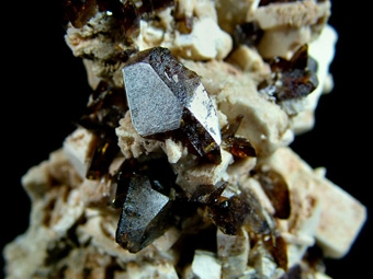 Titanite on Feldspar - Imilchil, Er Rachidia Province, Mekn�s-Tafilalet Region, Morocco