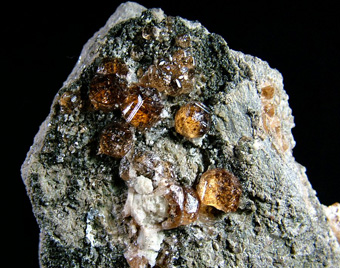 Grossular, var. Hessonite with Diopside? - Jeffrey Mine (Johns-Manville Mine), Asbestos, Les Sources RCM, Estrie, Qu�bec, Canada