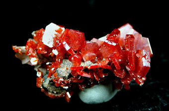 Vanadinite - Mibladen Mining District, Midelt, Kh�nifra Province, Mekn�s-Tafilalet Region, Morocco
