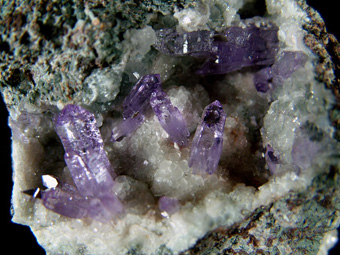 Amethyst Quartz with Calcite - Capurru Quarry, Osilo, Sassari Province, Sardinia, Italy
