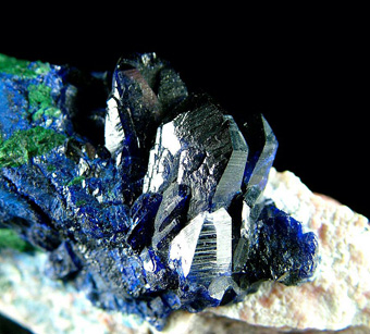 Azurite with Malachite - Milpillas Mine, Cuitaca, Mun. de Santa Cruz, Sonora, Mexico