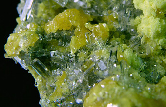 Celestine on Sulphur - Mach�w mine, Tarnobrzeg, Podkarpackie, Poland