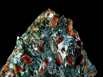 Rhodonite in Galena - Broken Hill, Yancowinna Co., New South Wales, Australia