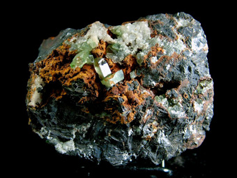 Green Anglesite on Galena - Montevecchio Mines, Arbus, Medio Campidano Province, Sardinia, Italy