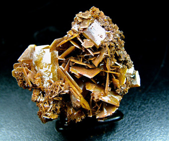 Wulfenite - Glove Mine group (Zombie & Zeco claims; Festiago-Franklin; Blacksmith adit), Cottonwood Canyon, Tyndall District, Santa Rita Mts, Santa Cruz Co., Arizona, USA