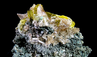 Anglesite with Cerussite on Galena - Touissit, Touissit District, Oujda-Angad Province, Oriental Region, Morocco