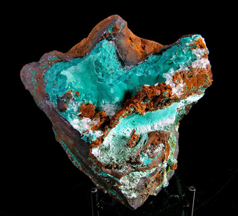 Rosasite, Calcite - Ojuela Mine, Mapim�, Mapim� Municipality, Durango, Mexico