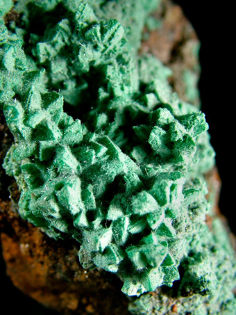 Kobyashevite on Calcite with Gypsum - Ojuela Mine, Mapim�, Mapim� Municipality, Durango, Mexico