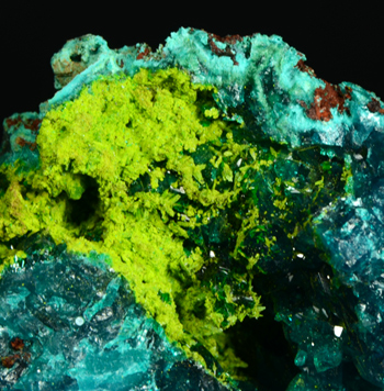 Fornacite and Dioptase - Ren�ville, Kindanba District, Republic of Congo