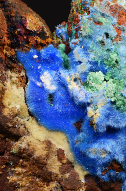 Cyanotrichite - Hilarion Area, Kamariza Mines, Lavrion Discrict, Attiki, Greece