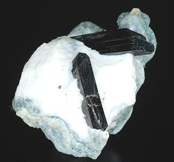 Neptunite and joaquinite - Dallas Gem Mine - Dallas Gem Mine area - San Benito River headwaters area - New Idria District - Diablo Range - San Benito Co. - California - USA