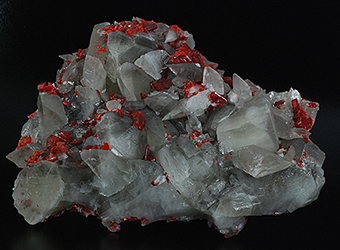 Realgar over calcite - Shimen Co. - Changde pref. - Hunan prov.-  China
