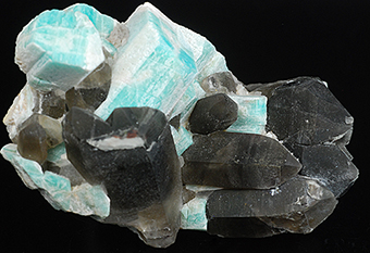 Amazonite (var. of microcline) and smoky quartz - Crystal Creek - Crystal Peak area - Teller Co. - Colorado - USA