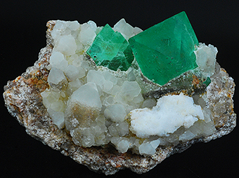 Fluorite on quartz - Riemvasmaak fluorite occurrences - Kakamas - ZF Mgcawu distr. - Northern Cape prov. - South Africa