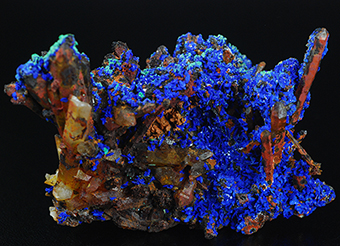 Azurite, malachite and quartz - Touissit - Touissit-Bou Beker Distr. - Jerada prov. - L'oriental Region - Morocco