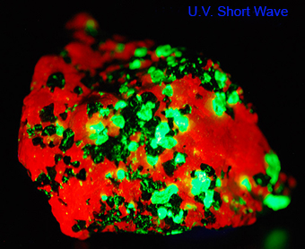 Calcite, willemite and franklinite - Franklin mine - Sussex Co. - New Jersey
