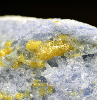 Fluorellestadite on Calcite - Crestmore quarries, Crestmore, Riverside Co., California, USA